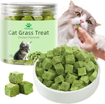 110G Cat Grass Treats for Cat, Cat Grass Cube, Natural Dried Cat Grass Teething Stick Snacks for Cats, Edible Cat Chew Toys for Teeth Cleaning and Hairball Removal