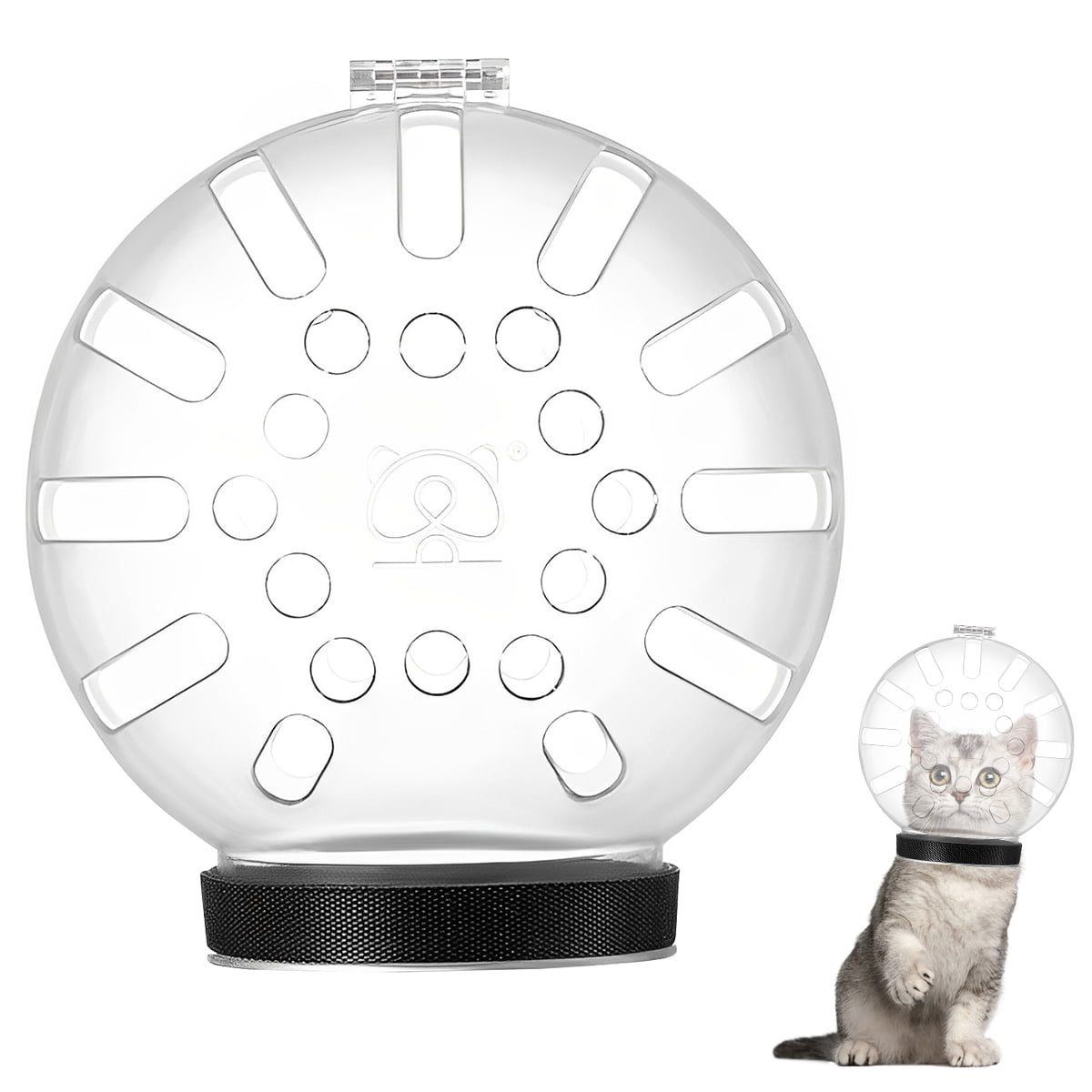 Cat Muzzle Breathable Cat Space Hood Anti-Bite Anti-Licking Transparent Pet Face Mask Reusable Cat Bite Guard for Aggressive Cat Kitten Astronaut Helmet for Cats Bath Beauty Grooming