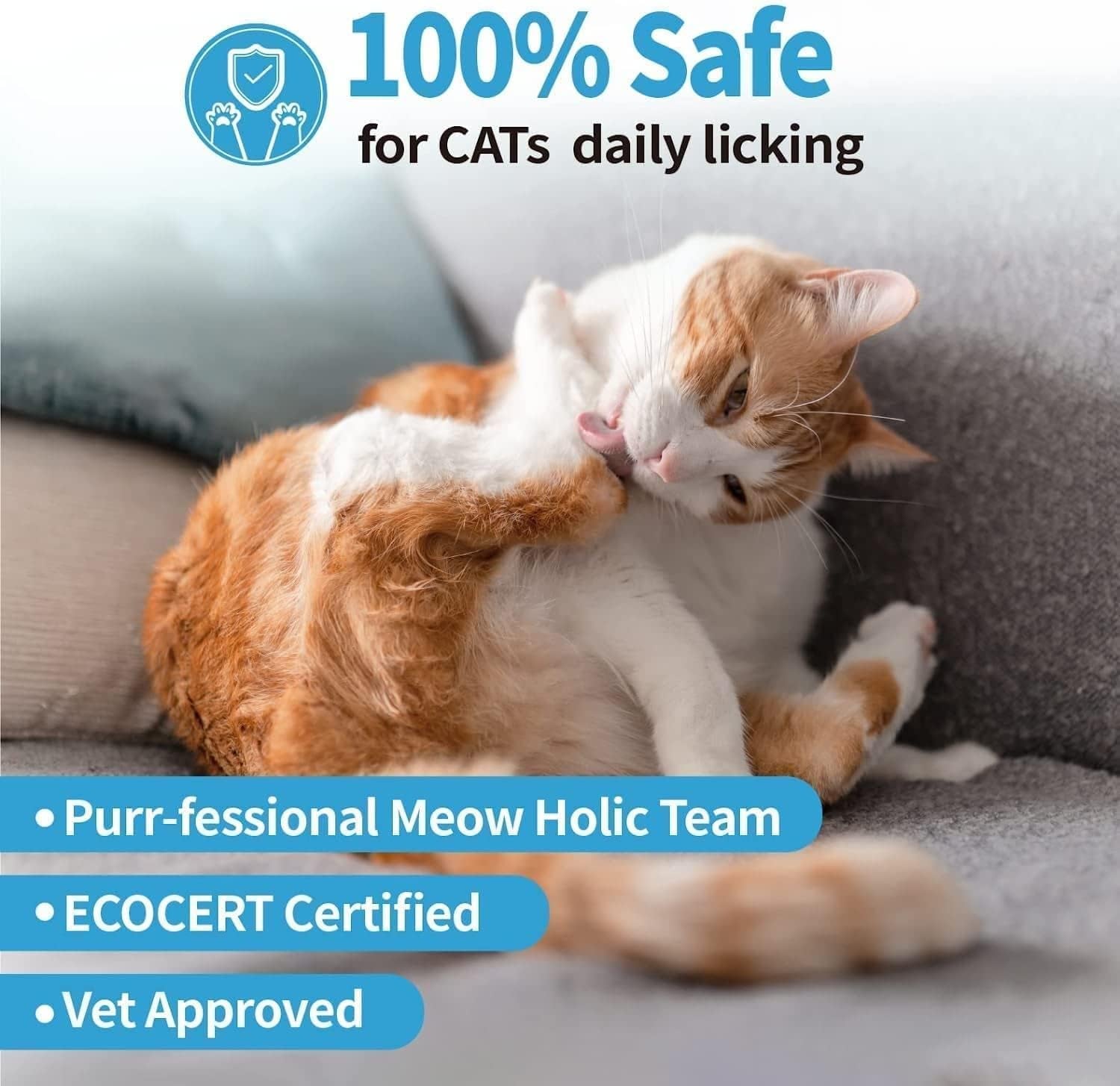 Waterless Cat Shampoo, Licking Safe Dry Shampoo, No Rinse Foam Cat Bath, Grooming for Cat, Kitten Sensitive Skin, Dander Reducing, Paraben Free, Ph Balanced (5 Oz) Shampoo ONLY