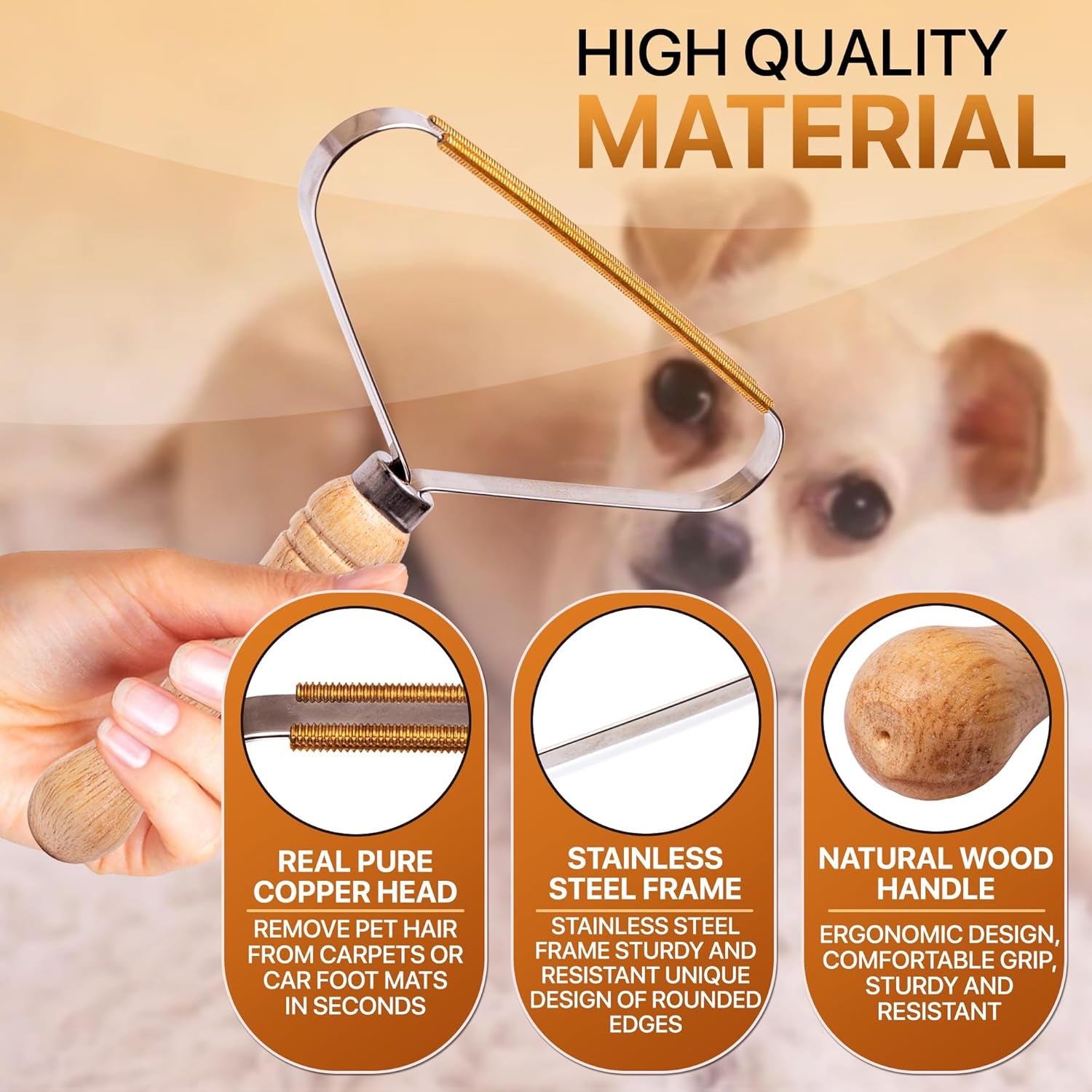 Pet Hair Remover, Pro Special Multi Fabric Edge and Carpet Fur Rake Scraper, Deep Clean Dog Hair Remover, Lint Cat Hair Removal Tool Shaver for Couch, Pet Towers and Rugs