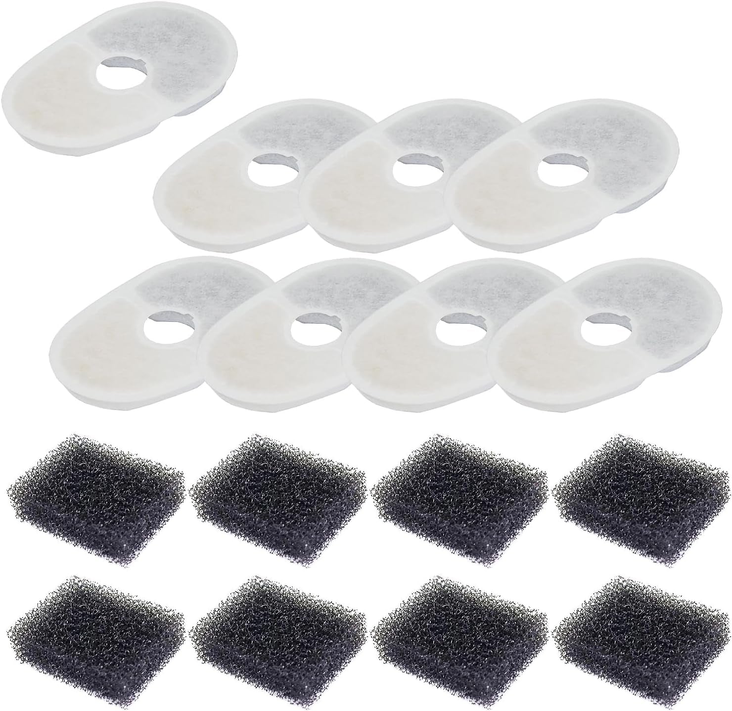 8 Sets Pet Fountain Water Filters W/Filter Sponge Compatible with Avocado Water Fountain Replacement Filters for Cat Dog Small Animal Water Dispenser Filters