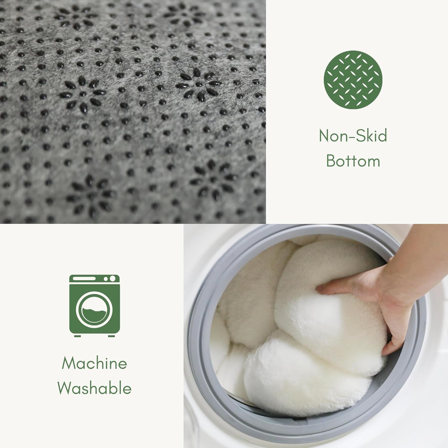 Cat Beds for Indoor Cats, Machine Washable Non-Skid, Fluffy Flower Cat Bed Cute, anti Anxiety Dog Beds for Toy Size Dogs, 20 * 20 Inches, Cream