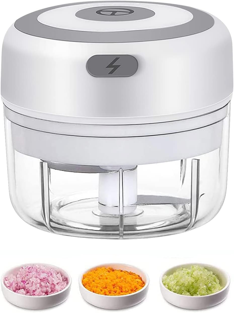 Electric Mini Garlic Mincer, 100ML USB Vegetable Onion Chopper, Portable Small Food Processor for Ginger, Chili, Vegetables