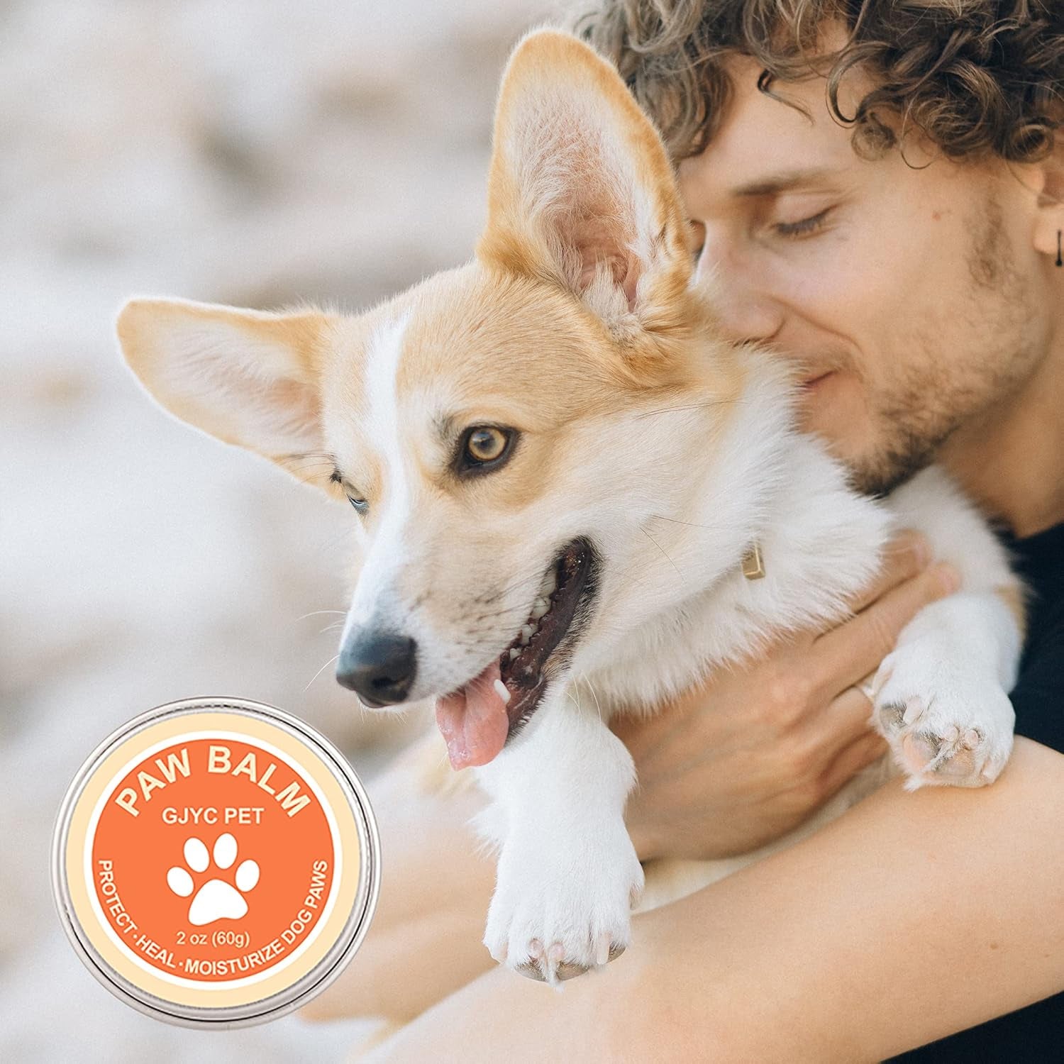 2 Oz (60G) Natural Dog Paw Balm - Organic Lickable Moisturizing Cream for Paws, Snout & Elbows | Heals Dry, Cracked Skin | Vitamin E & Food-Grade Ingredients