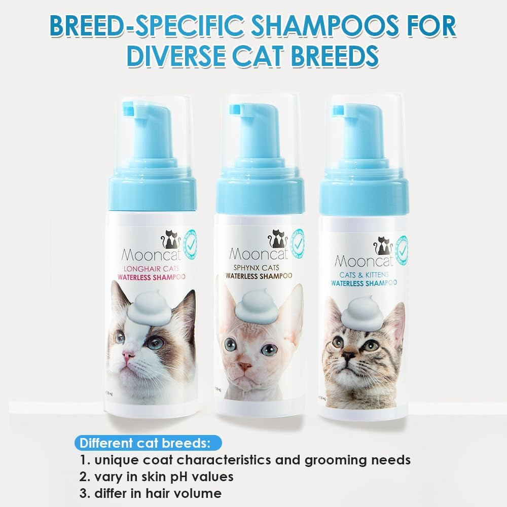 Waterless Cat Shampoo, Licking Safe Dry Shampoo, No Rinse Foam Cat Bath, Grooming for Cat, Kitten Sensitive Skin, Dander Reducing, Paraben Free, Ph Balanced (5 Oz) Shampoo ONLY
