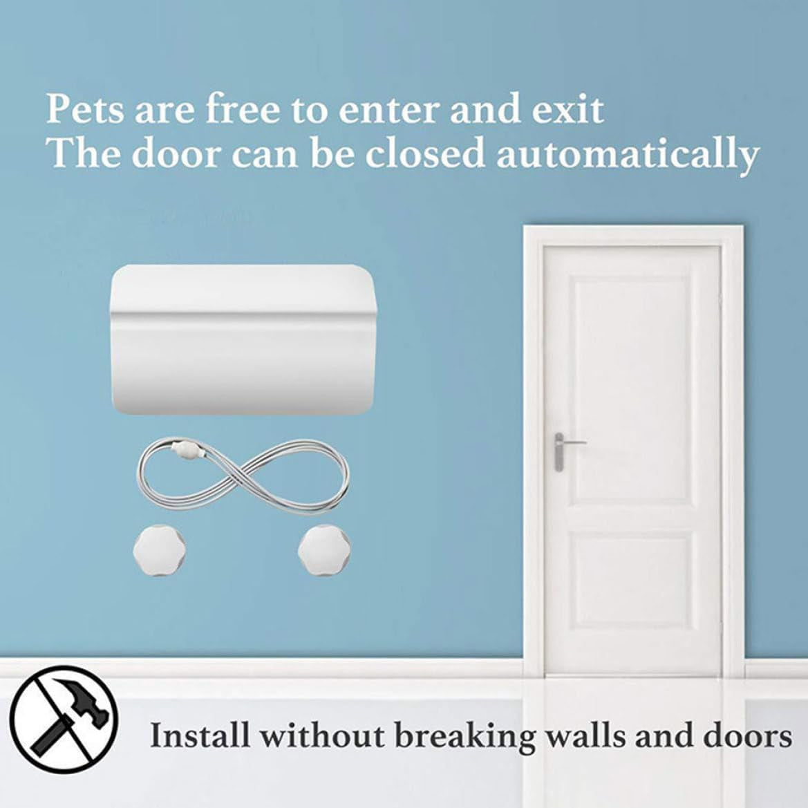 Pet Door Opener Automatic Easy Gate Pets Room Entry Exit for Training Dogs Cats, Pets Free Access Entry Exit