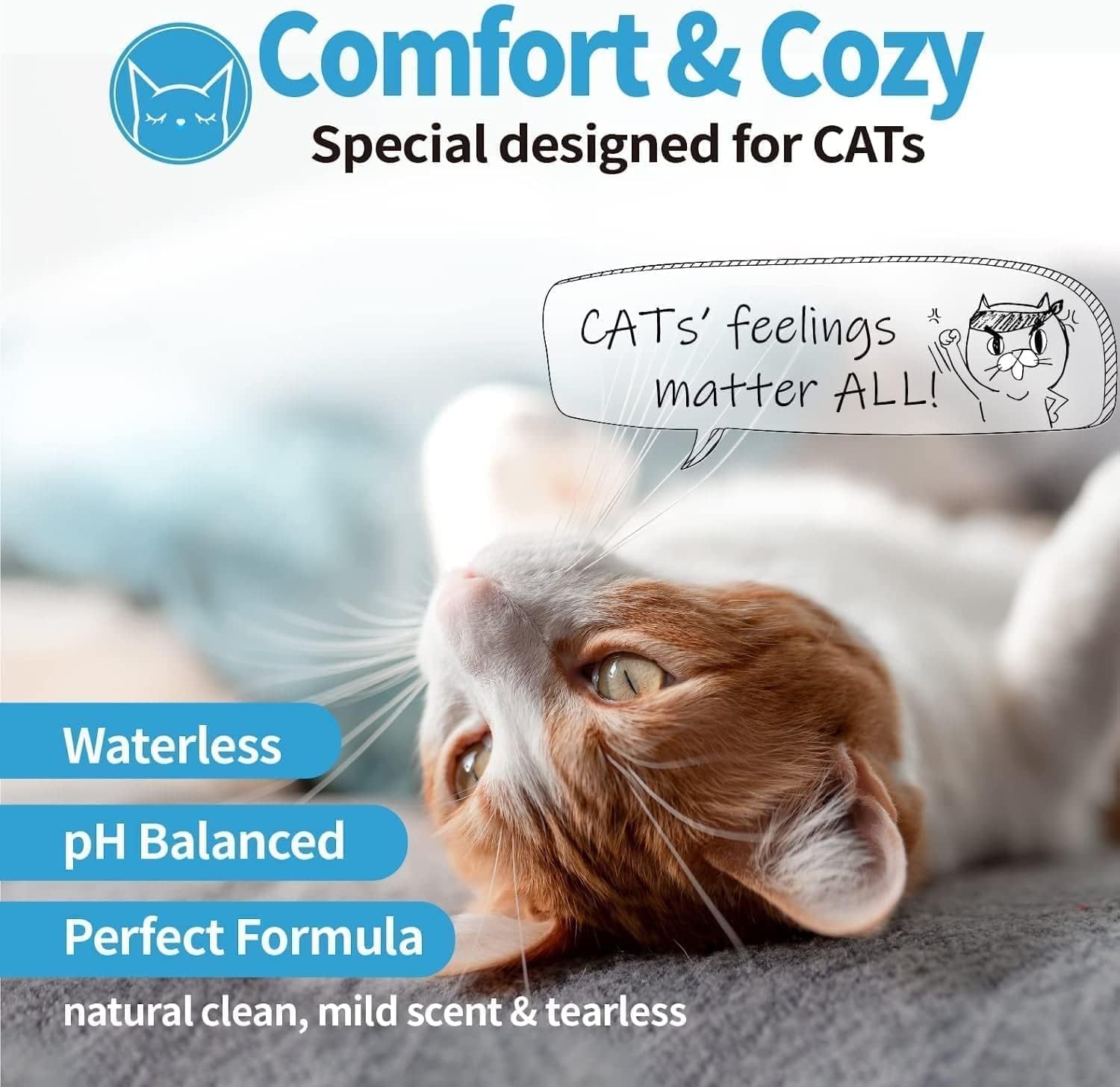 Waterless Cat Shampoo, Licking Safe Dry Shampoo, No Rinse Foam Cat Bath, Grooming for Cat, Kitten Sensitive Skin, Dander Reducing, Paraben Free, Ph Balanced (5 Oz) Shampoo ONLY