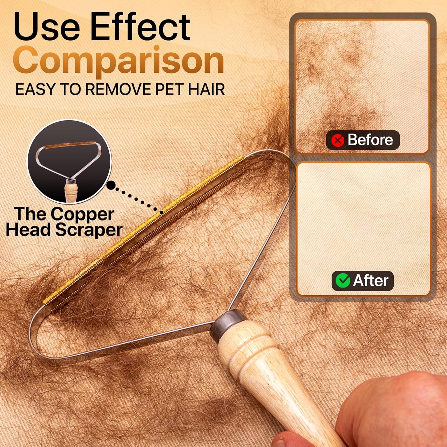 Pet Hair Remover, Pro Special Multi Fabric Edge and Carpet Fur Rake Scraper, Deep Clean Dog Hair Remover, Lint Cat Hair Removal Tool Shaver for Couch, Pet Towers and Rugs