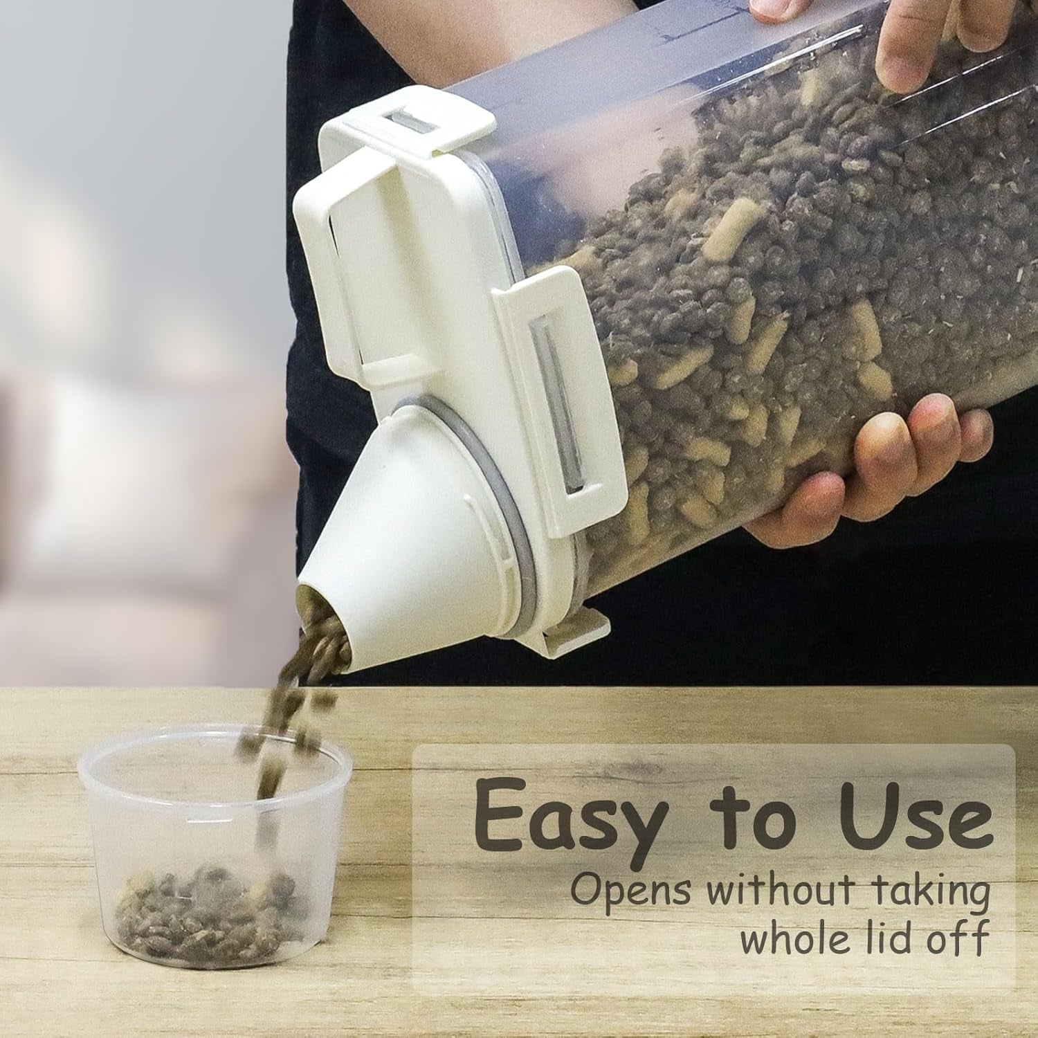 Pet Food Storage Containers- Cat Food Container Airtight, Dog Food Container Small, Bird Seed Storage Container- Pet Food Container with Measuring Cups&Puppy/Kitten Essentials, Holds up to 4Lb