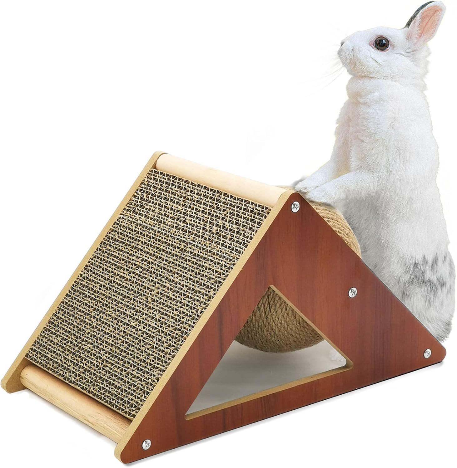 Rabbit Scratch Toy, Natural Sisal Interactive Bunny Claw Scratcher for Indoor Kittens, Cute Carrot Rabbit Nail Scratching Post for Kitten Bunny Guinea Pig Ferret Chinchilla