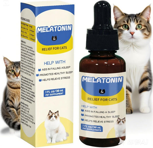 Cat Melatonin Supplement for Sleep Support and Anxiety Relief - Promotes Restful Sleep and Eases Separation Anxiety in Cats