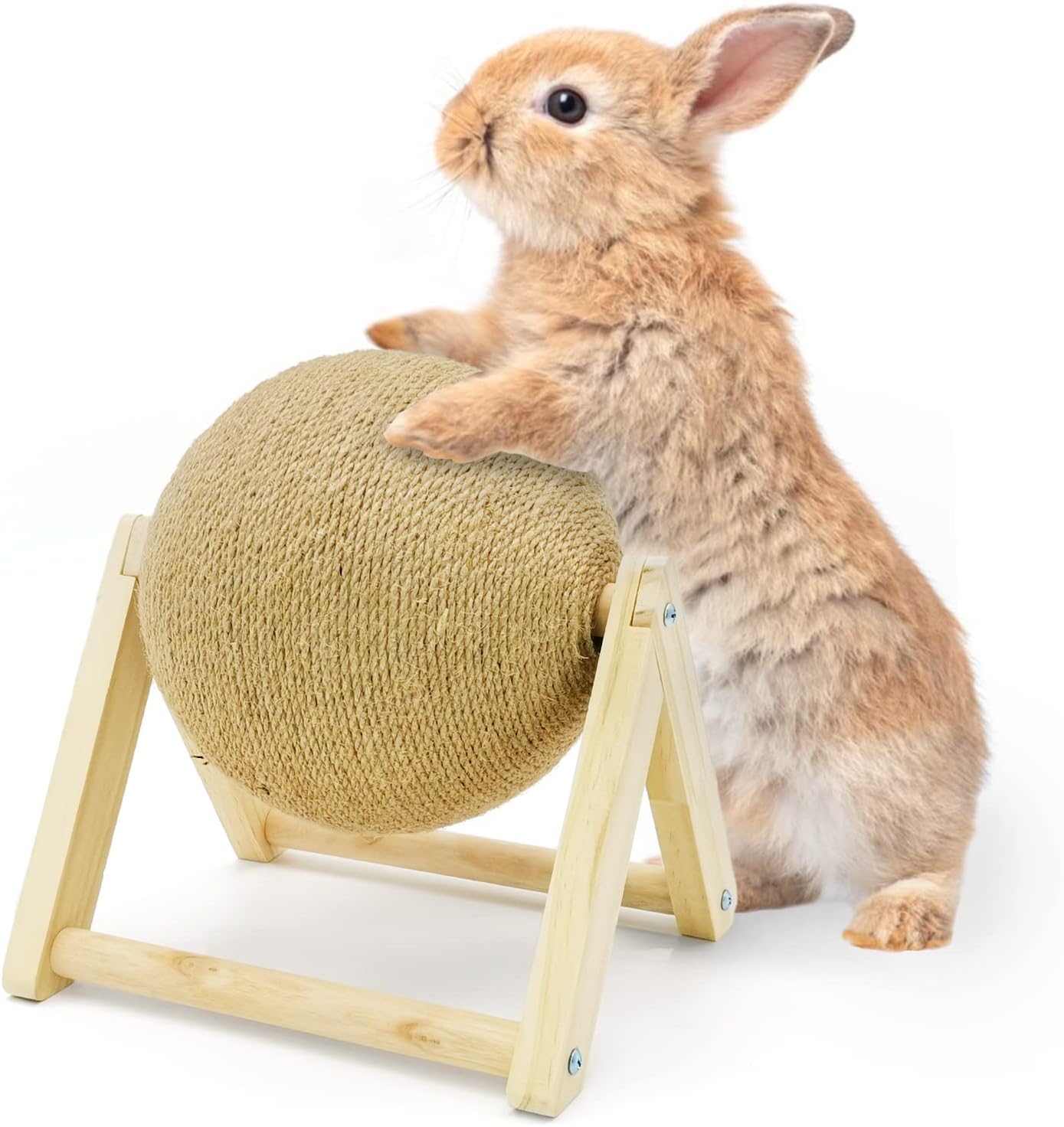 Rabbit Scratch Toy, Natural Sisal Interactive Bunny Claw Scratcher for Indoor Kittens, Cute Carrot Rabbit Nail Scratching Post for Kitten Bunny Guinea Pig Ferret Chinchilla