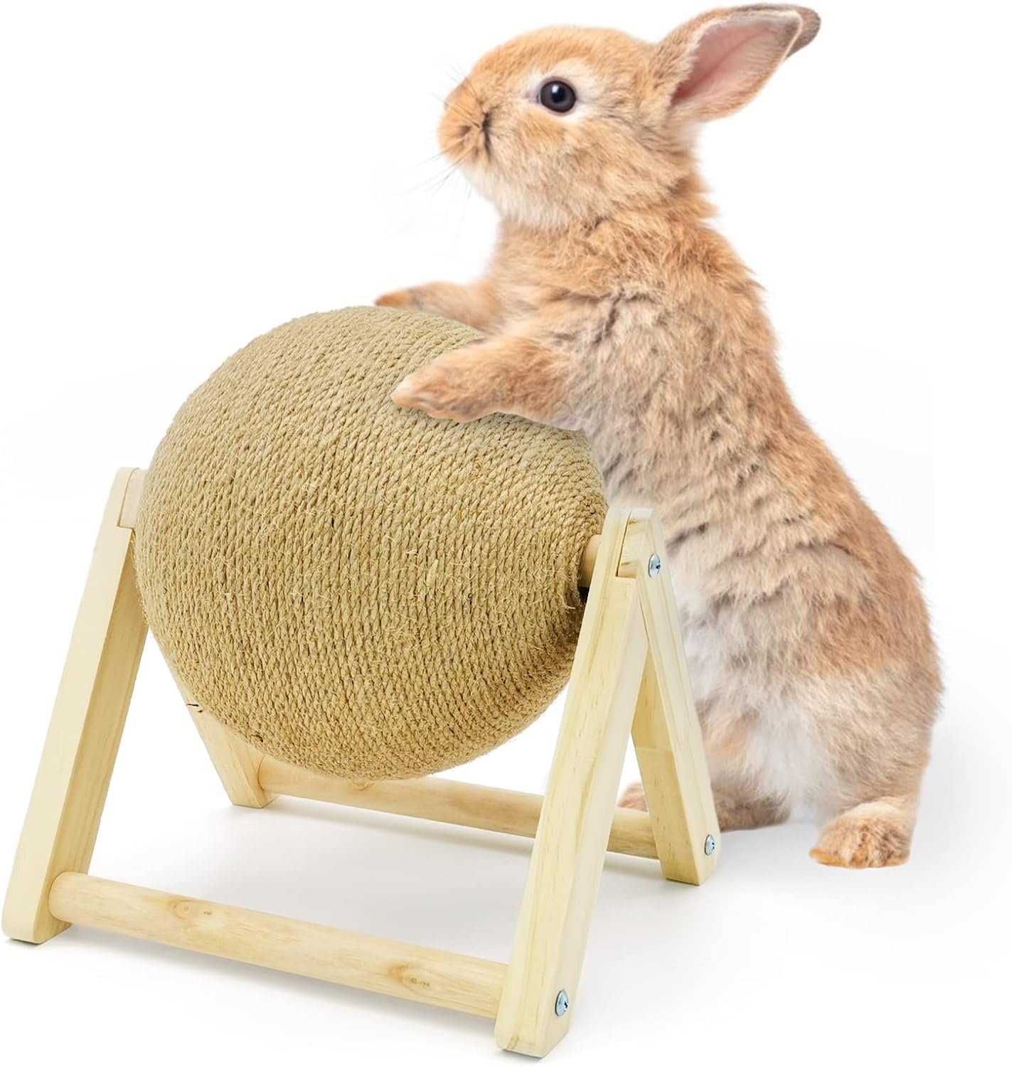 Rabbit Scratch Toy, Natural Sisal Interactive Bunny Claw Scratcher for Indoor Kittens, Cute Carrot Rabbit Nail Scratching Post for Kitten Bunny Guinea Pig Ferret Chinchilla