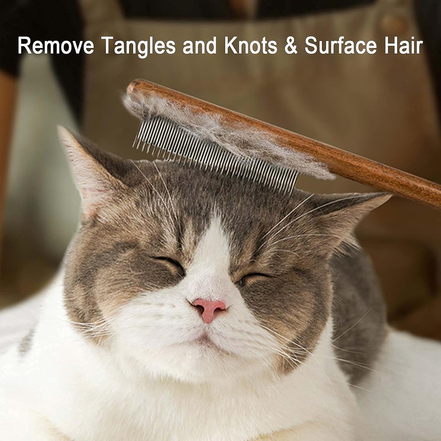 Cat Comb,Dog Comb,Solid Wood Pet Comb Grooming Tool for Cats,Dogs and Rabbits…