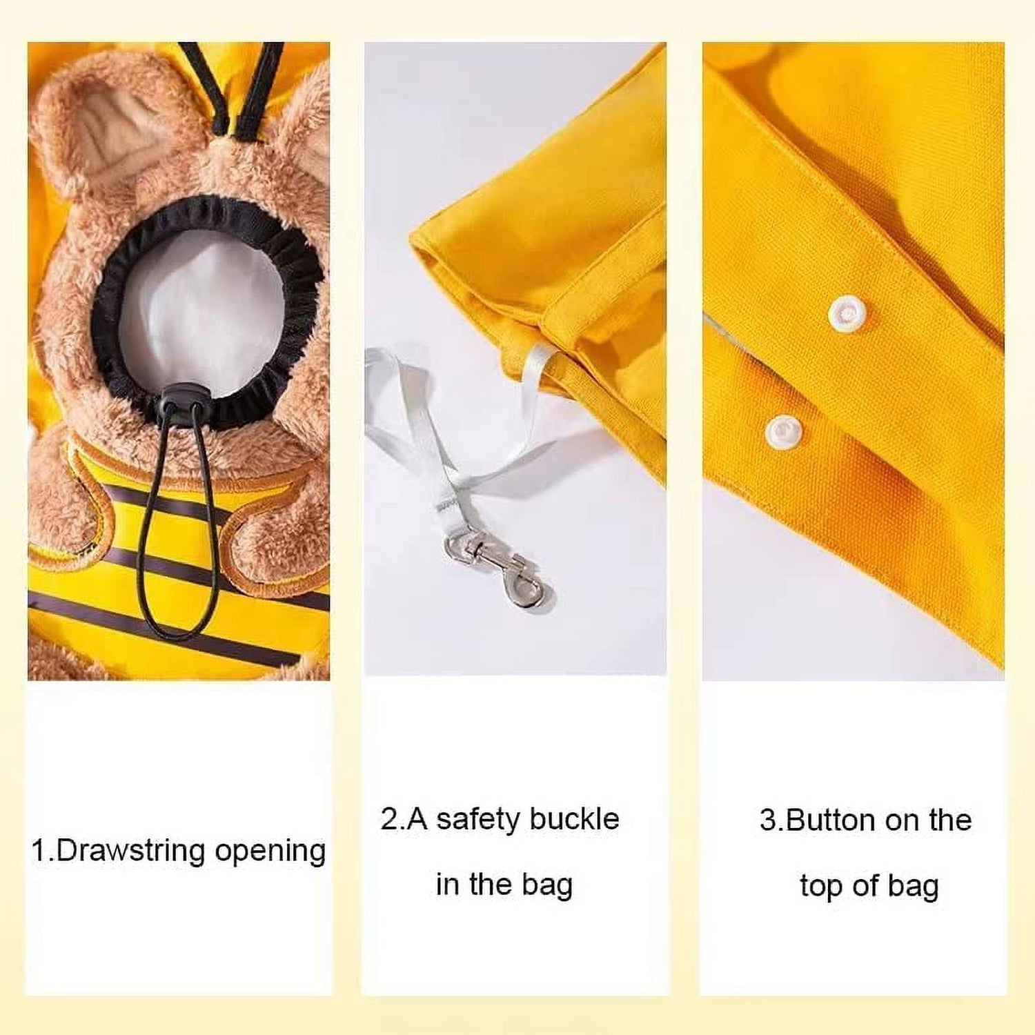 Cat Carrier Bag Small Dog Purse, Cute Bee-Shaped Show Head Small Dog Carrier,Pet Canvas Shoulder Carrying Bag,Dog Carrier Sling Soft Pouch Tote Bag for Puppy Doggy Kitten Small to Medium Cat