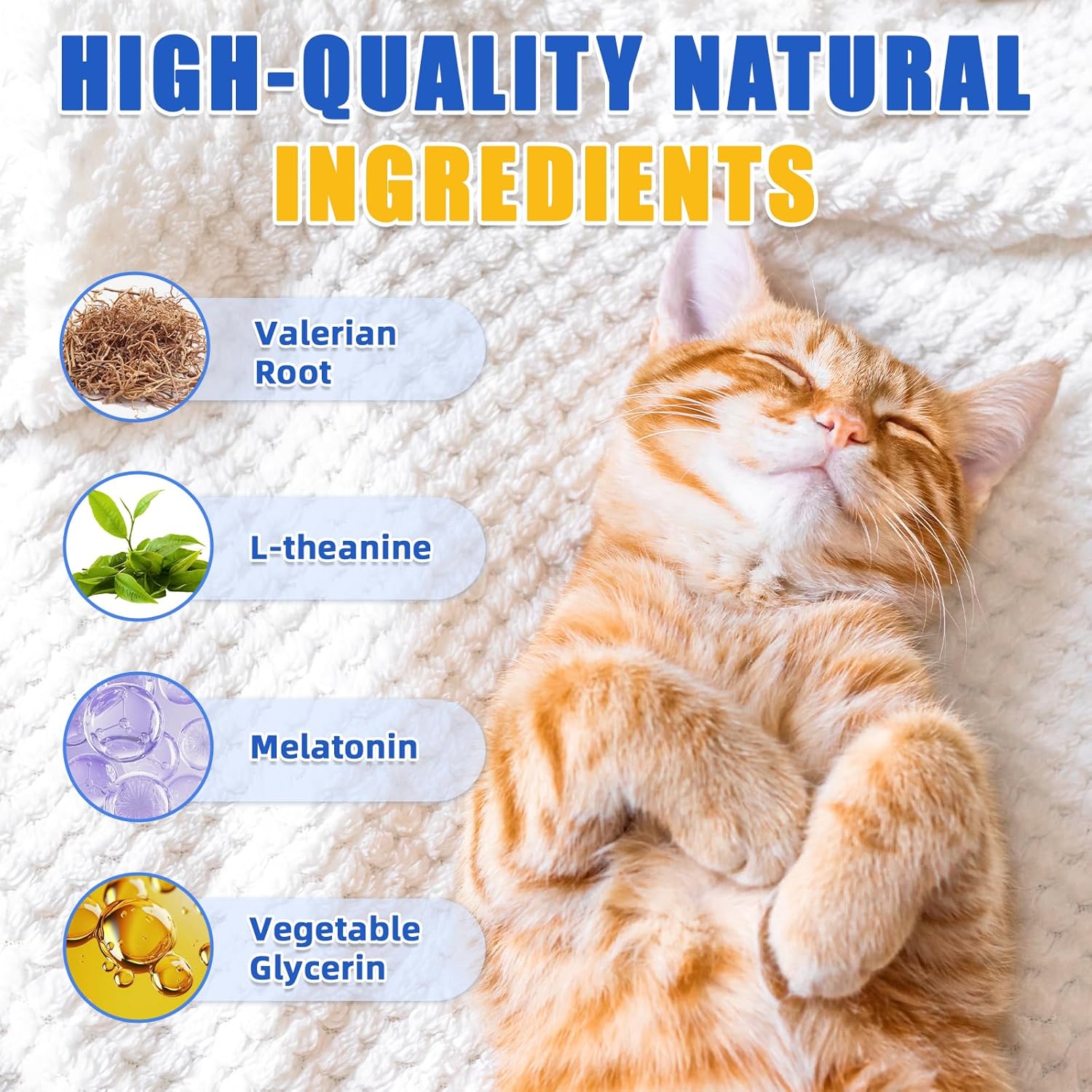 Cat Melatonin Supplement for Sleep Support and Anxiety Relief - Promotes Restful Sleep and Eases Separation Anxiety in Cats
