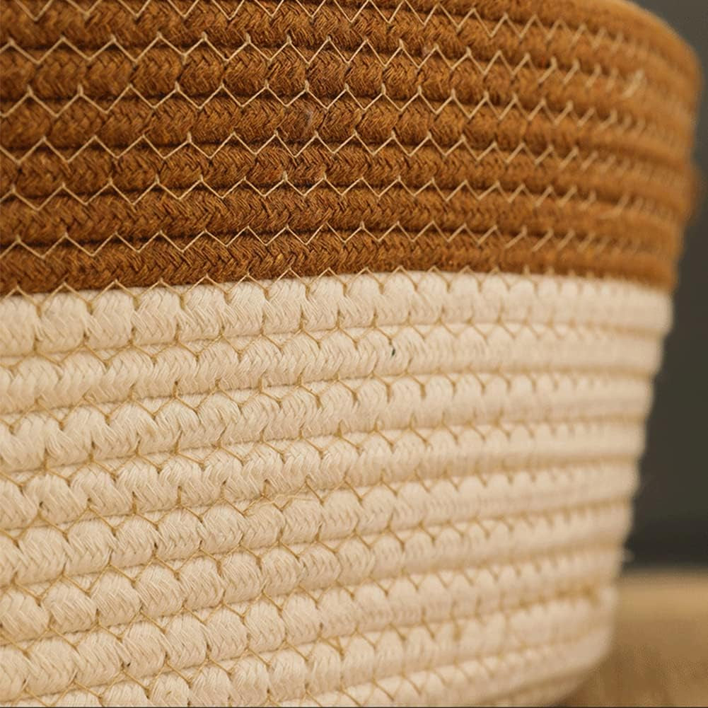 Cat Basket Bed, round Rattan Cat House for Indoor Cats, Cute Cat Cotton Rope Woven Basket Nest with Interactive Ball, Washable Winter Summer Use