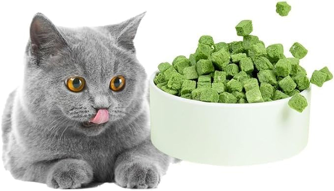 110G Cat Grass Treats for Cat, Cat Grass Cube, Natural Dried Cat Grass Teething Stick Snacks for Cats, Edible Cat Chew Toys for Teeth Cleaning and Hairball Removal