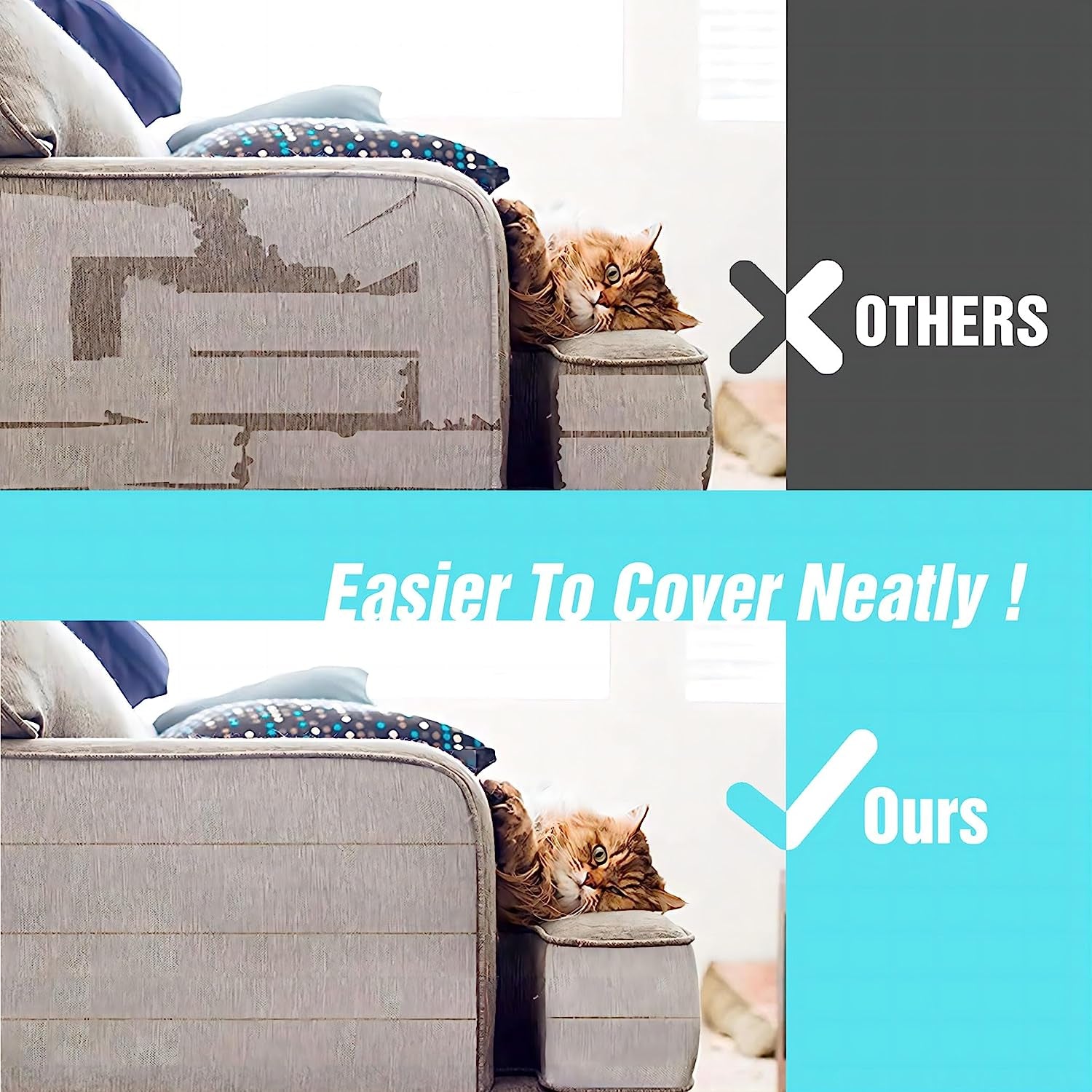 Anti Cat Scratch Tape, 2.5 Inches X 15 Yards Cat Training Tape, 100% Transparent Clear Double Sided Cat Scratch Deterrent Tape, Furniture Protector for Couch, Carpet, Doors, Pet & Kid Safe