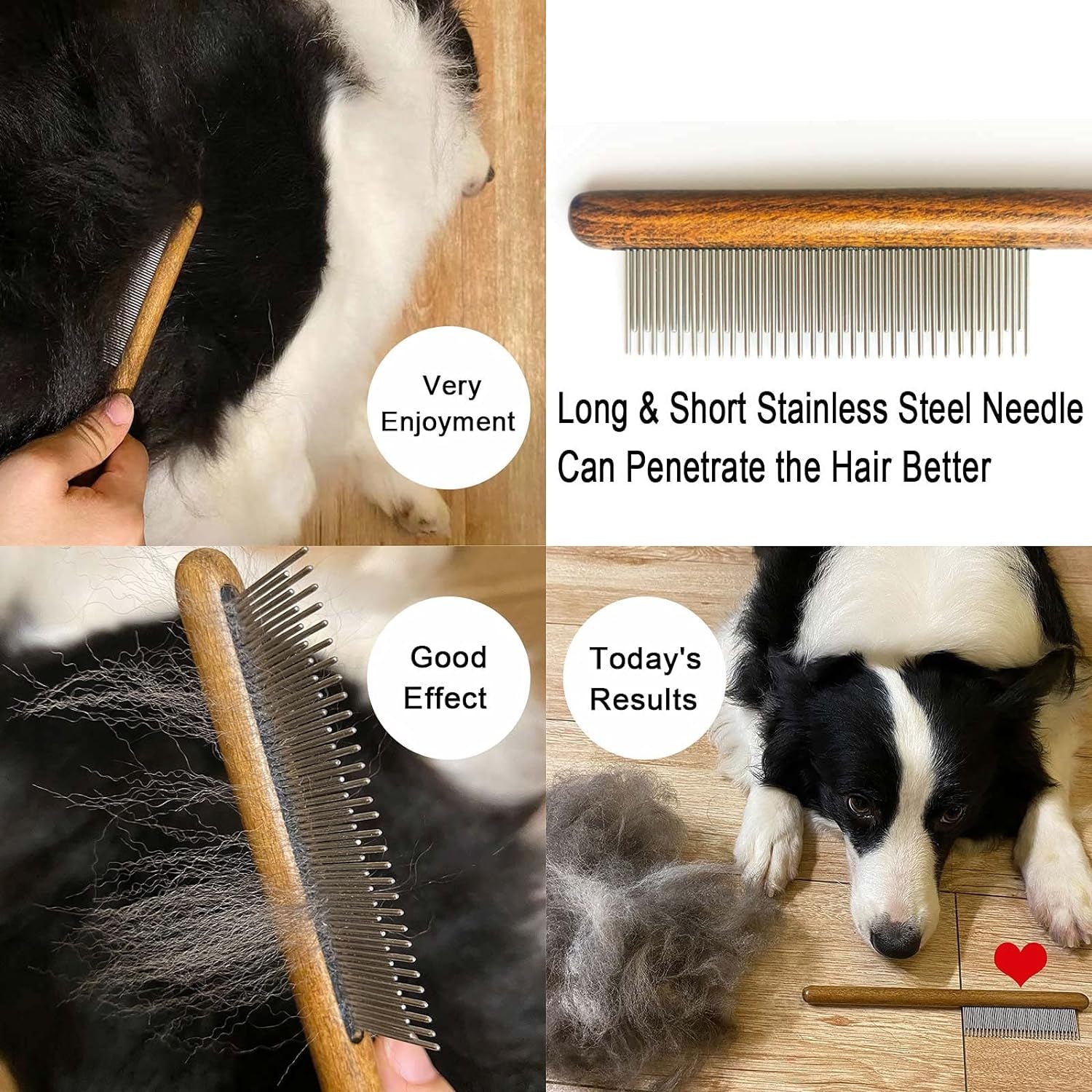 Cat Comb,Dog Comb,Solid Wood Pet Comb Grooming Tool for Cats,Dogs and Rabbits…