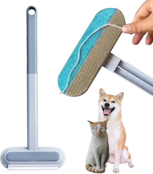 Pet Hair Remover, 4 In1 Cat and Dog Hair Removal for Couch with Extra Long Handle, 17-Inch, Cat Lint Squeegee for Furniture, Carpet, Clothes, Bedding, Tile, Hardwood Floor, Car, Window
