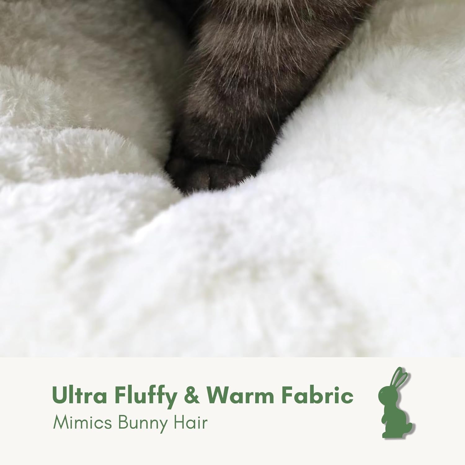 Cat Beds for Indoor Cats, Machine Washable Non-Skid, Fluffy Flower Cat Bed Cute, anti Anxiety Dog Beds for Toy Size Dogs, 20 * 20 Inches, Cream