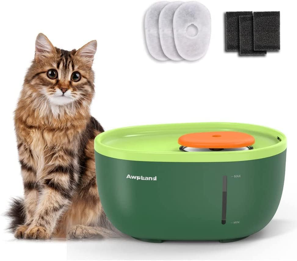 Cat Water Fountain Filters Set, 3 Pairs Replacement Filters and Water Pump Filter Cotton, Avocado Fountain with Quadruple Filteration System for Pet Drinking Health, Value Pack