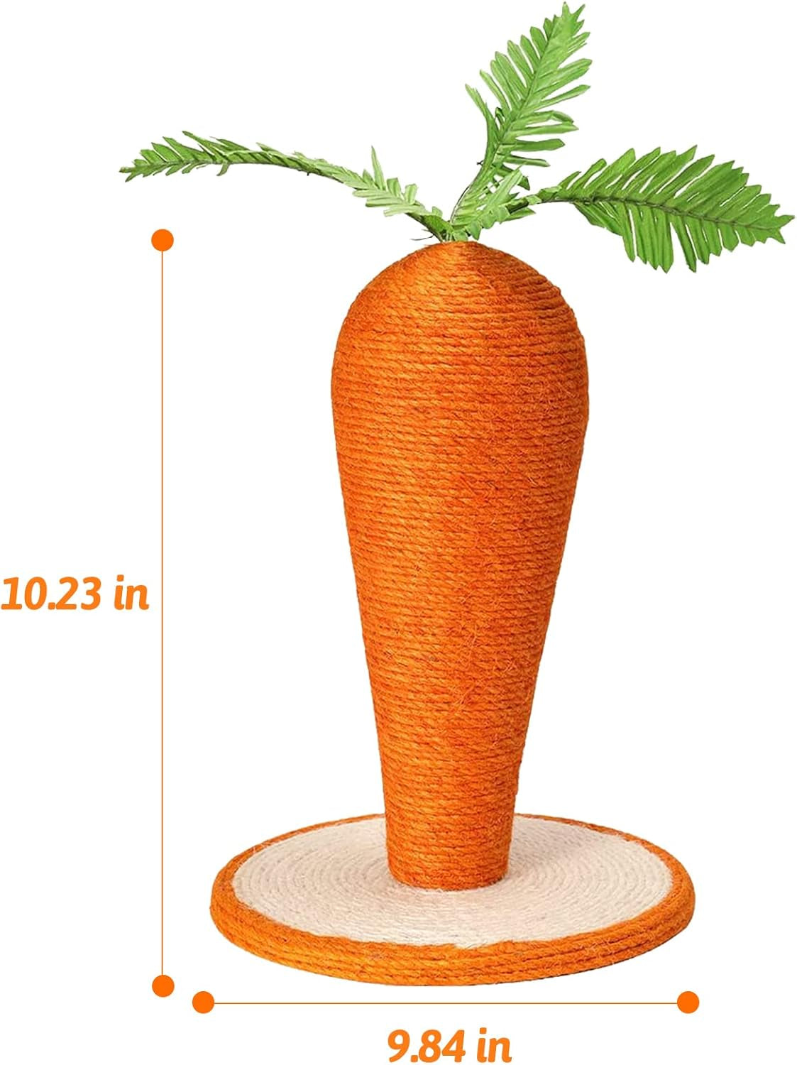 Rabbit Scratch Toy, Natural Sisal Interactive Bunny Claw Scratcher for Indoor Kittens, Cute Carrot Rabbit Nail Scratching Post for Kitten Bunny Guinea Pig Ferret Chinchilla