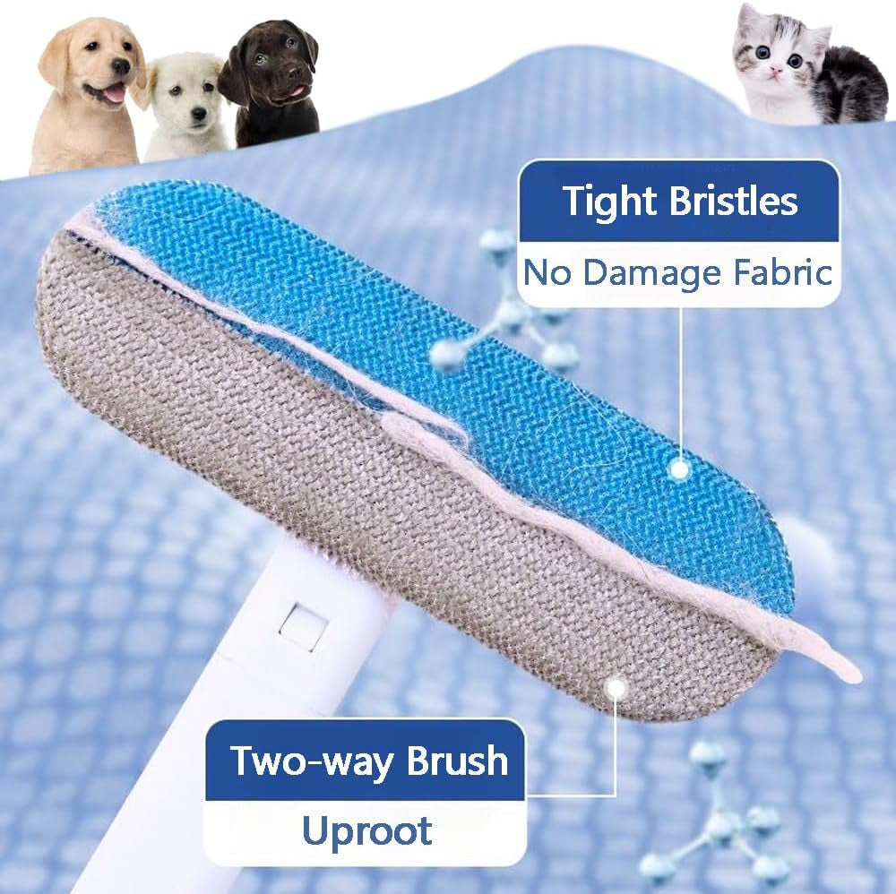 Pet Hair Remover, 4 In1 Cat and Dog Hair Removal for Couch with Extra Long Handle, 17-Inch, Cat Lint Squeegee for Furniture, Carpet, Clothes, Bedding, Tile, Hardwood Floor, Car, Window