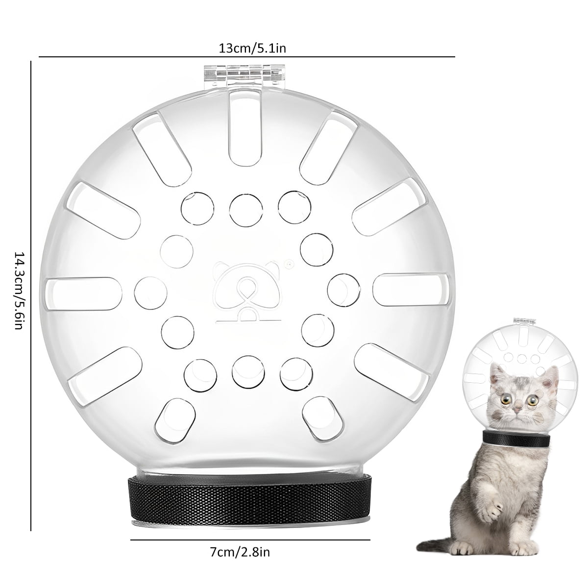 Cat Muzzle Breathable Cat Space Hood Anti-Bite Anti-Licking Transparent Pet Face Mask Reusable Cat Bite Guard for Aggressive Cat Kitten Astronaut Helmet for Cats Bath Beauty Grooming