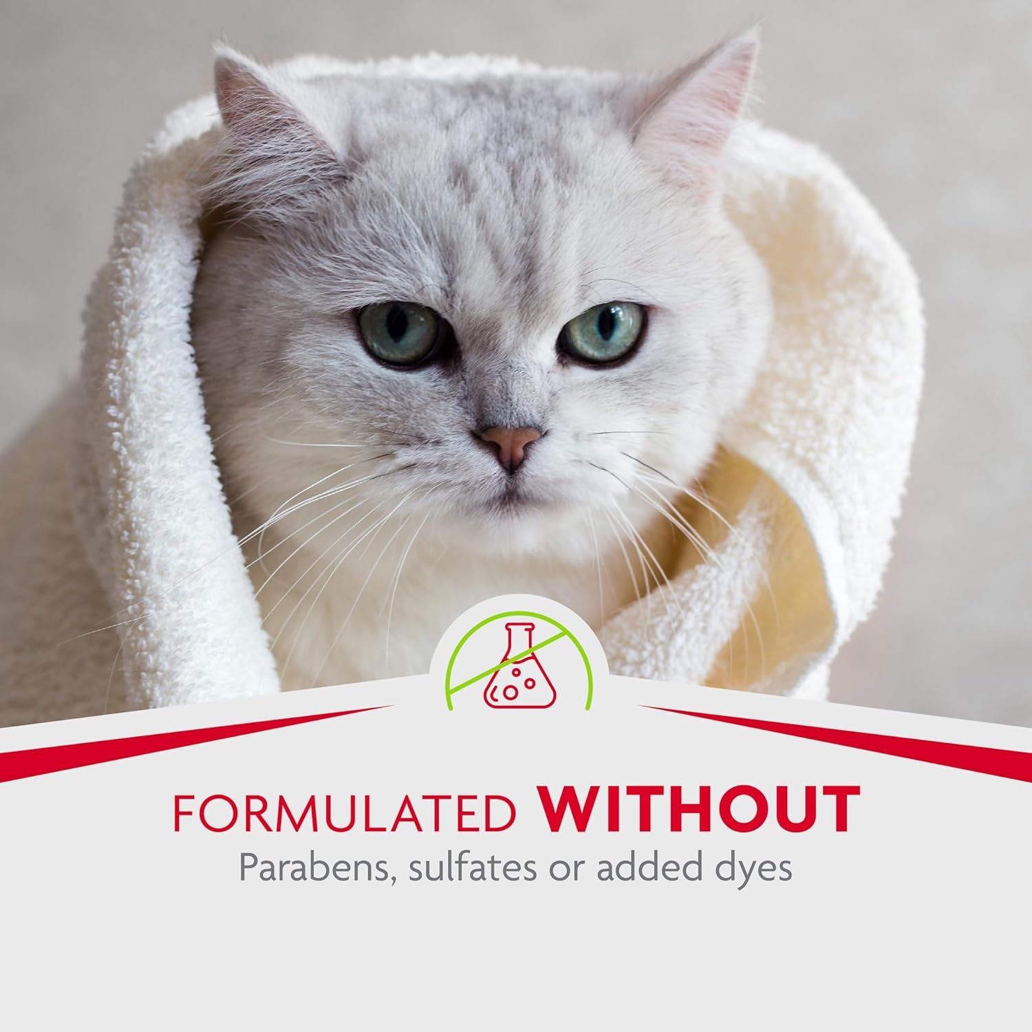 Tub-Free Deshedding Foam Comb, 3 Ounces, Grooming Comb for Cats Helps Freshen Coat and Reduce Odors with No Rinsing