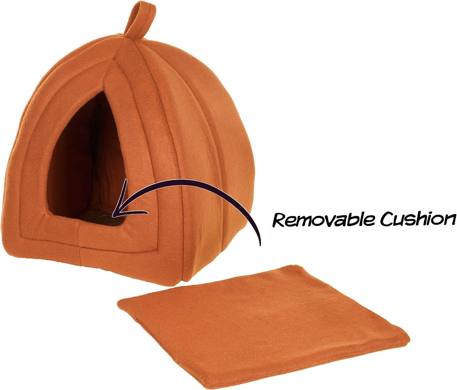 Cat House - Indoor Cat Bed with Removable Foam Cushion - Pet Tent for Kittens, Rabbits, Guinea Pigs, and Other Small Animals by  (Brown)