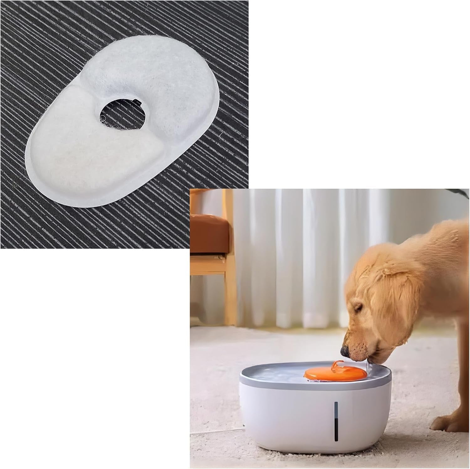 8 Sets Pet Fountain Water Filters W/Filter Sponge Compatible with Avocado Water Fountain Replacement Filters for Cat Dog Small Animal Water Dispenser Filters