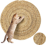 Cat Scratcher Mat, Floor Cat Scratching Mat, Natural Cat Scratch Pad, Pets Scratch Carpet, round Cattail Grass Cat Scratcher Mat, Indoor Cat Scratching Mats, 23.6×23.6 Inch