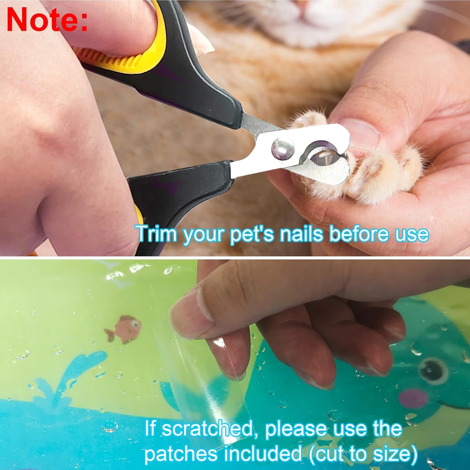 Thickened Water Sensory Play Mat for Cats, Cat Water Play Mat New Upgrade Cat Mat Toys for Bored Indoor Cats, Comes with Clipper and 5 Patches a Variety of Marine Elements（Rounded）