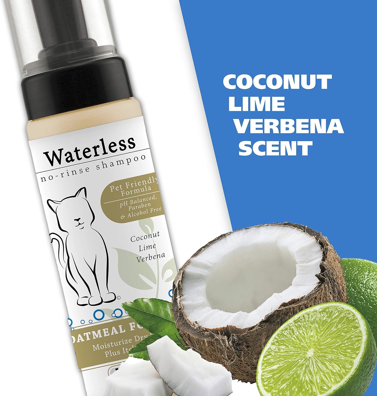 USA Cat Waterless Shampoo for Soothing Damaged Skin, Refreshing, Cleaning, and Removing Odors between Baths - 7.1 Oz - Model 820015-500
