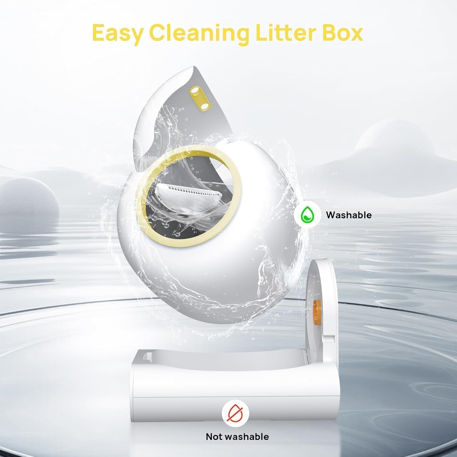 Automatic Cat Litter Box Self Cleaning, Smart Kitty Litter Box Automated Cleaning with APP Control, Low Entry Odorless Electric Litter Box Litter Robot for Multiple Cats